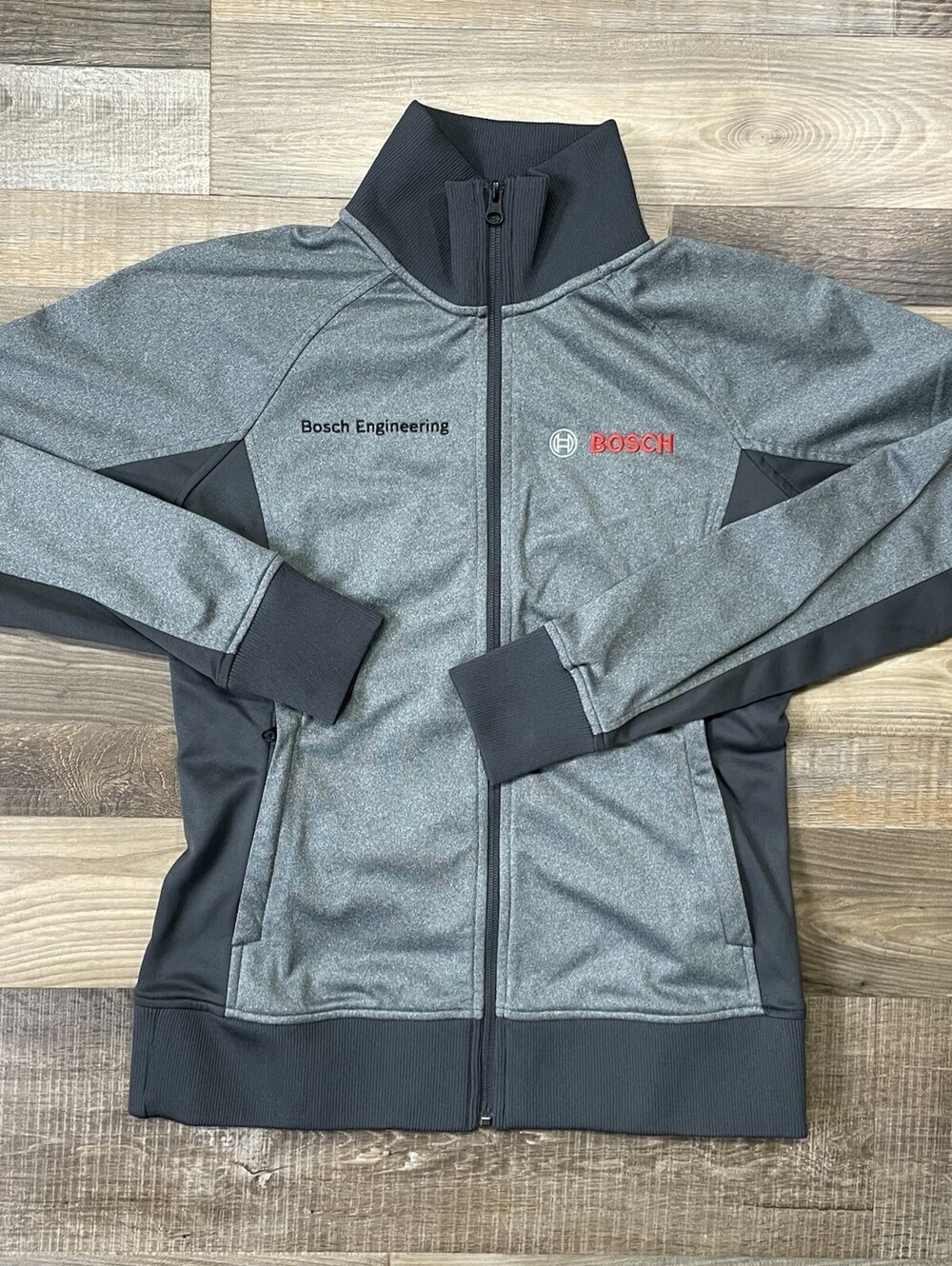 The North Face Women’s Medium Bosch Engineering Full Zip Track Jacket Gray Black